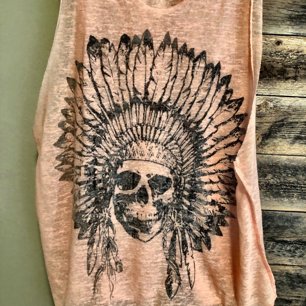 Indian Skull W/ Feathers Tank Top